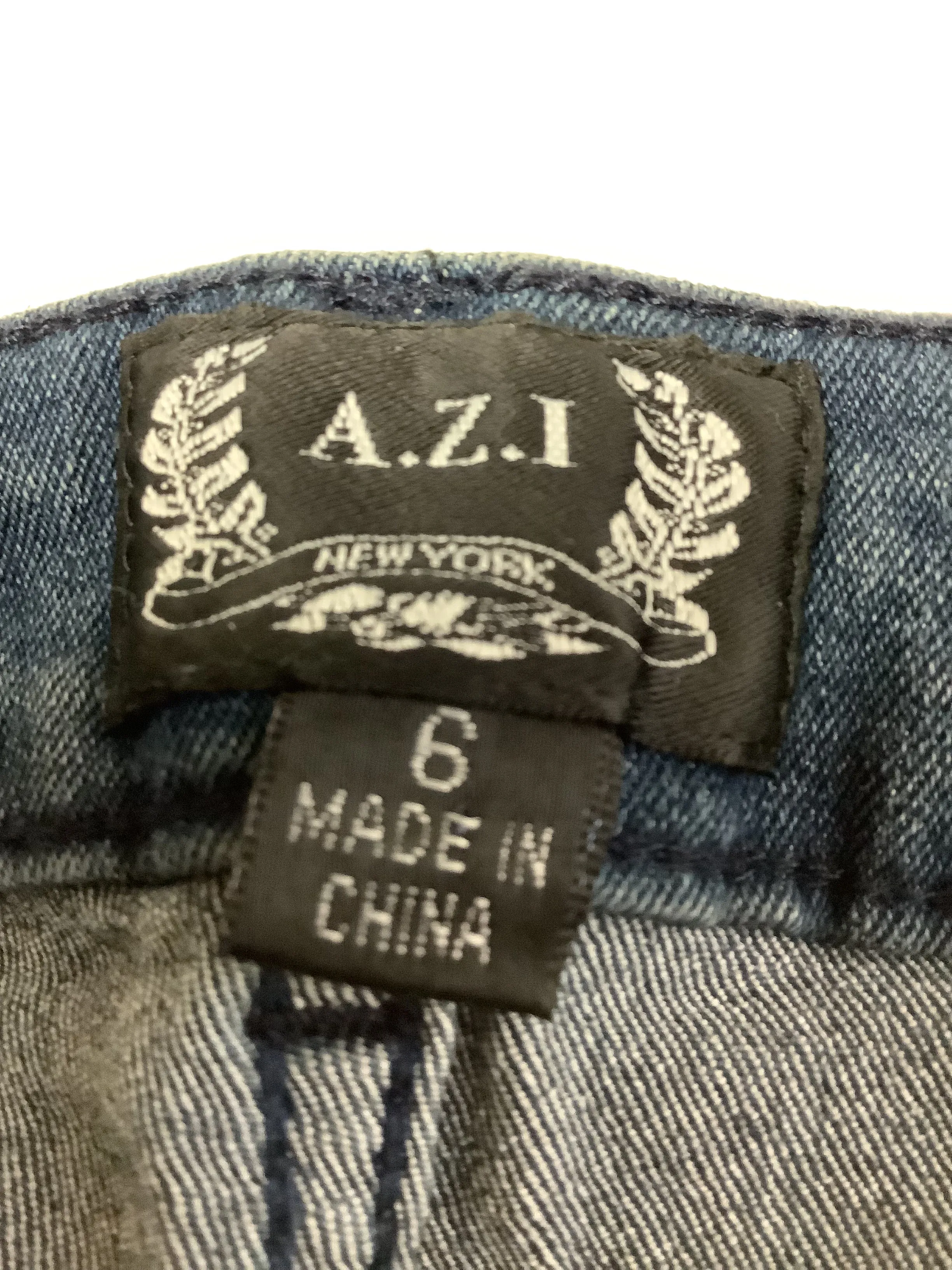 AZI Jeans Blue Raw Hem Embellished Size: 6