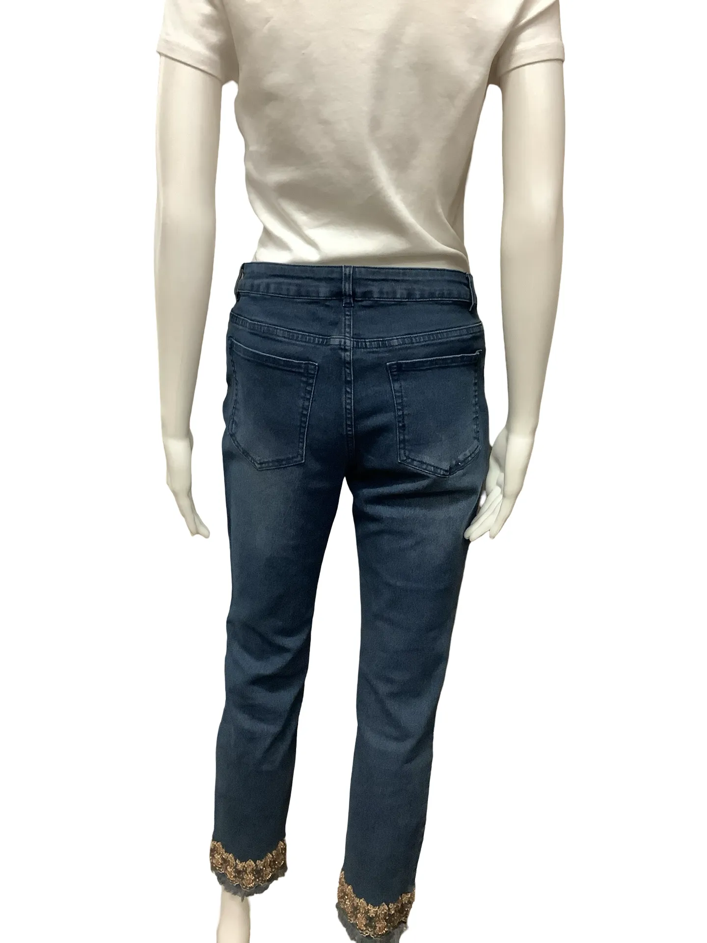 AZI Jeans Blue Raw Hem Embellished Size: 6