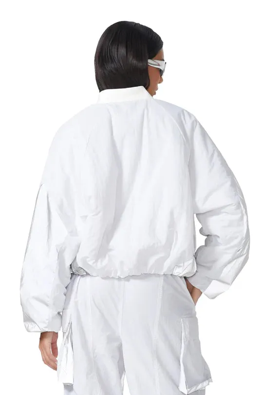 Billie Bomber Jacket - White Grey
