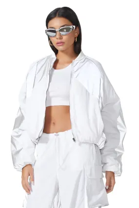Billie Bomber Jacket - White Grey