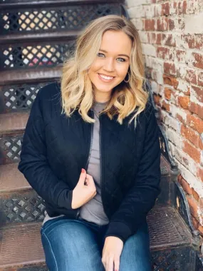 Black Bomber Jacket - T925