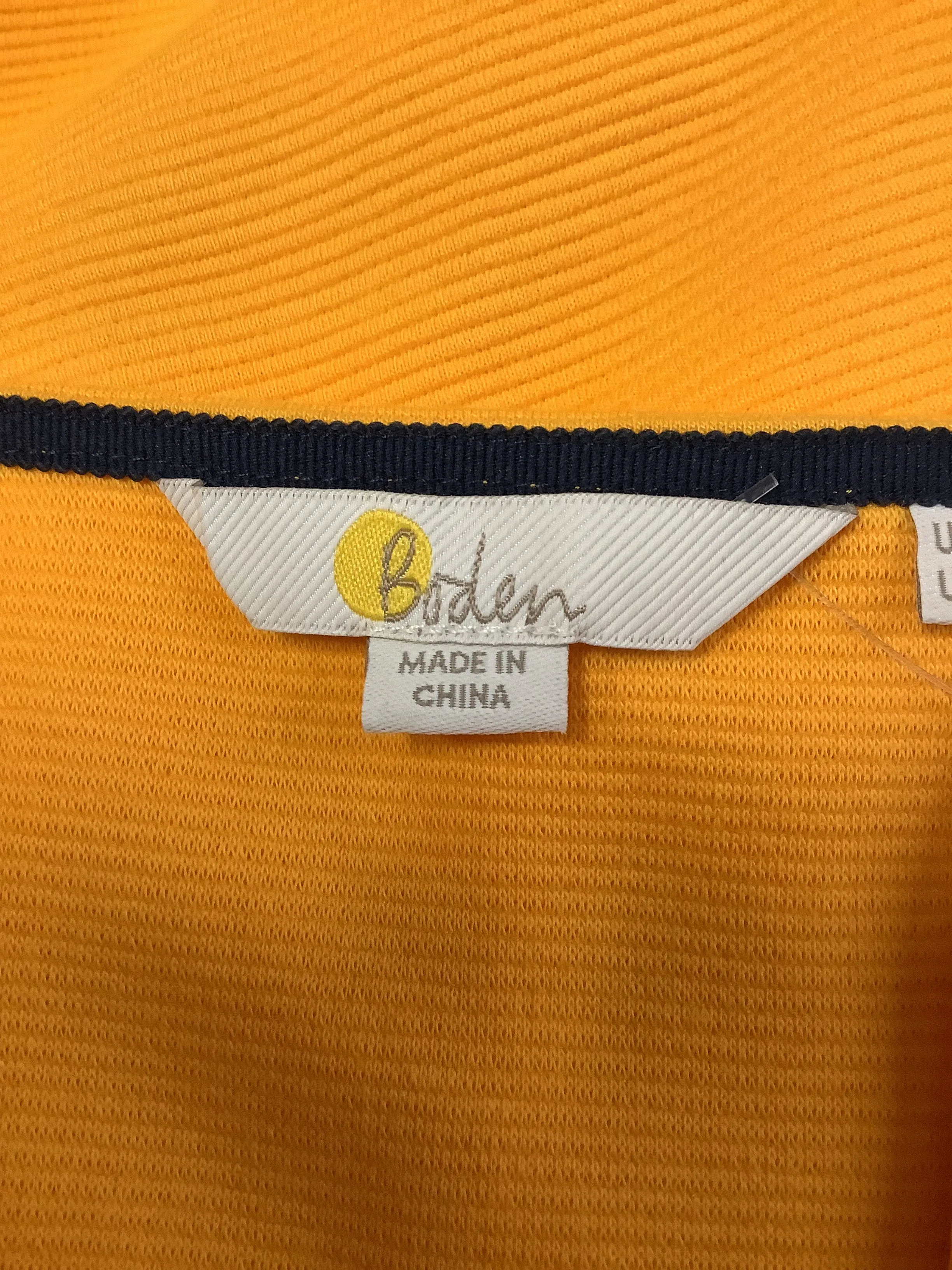 Boden Dress Yellow Bronte Ottoman Long Sleeve Size: 10R