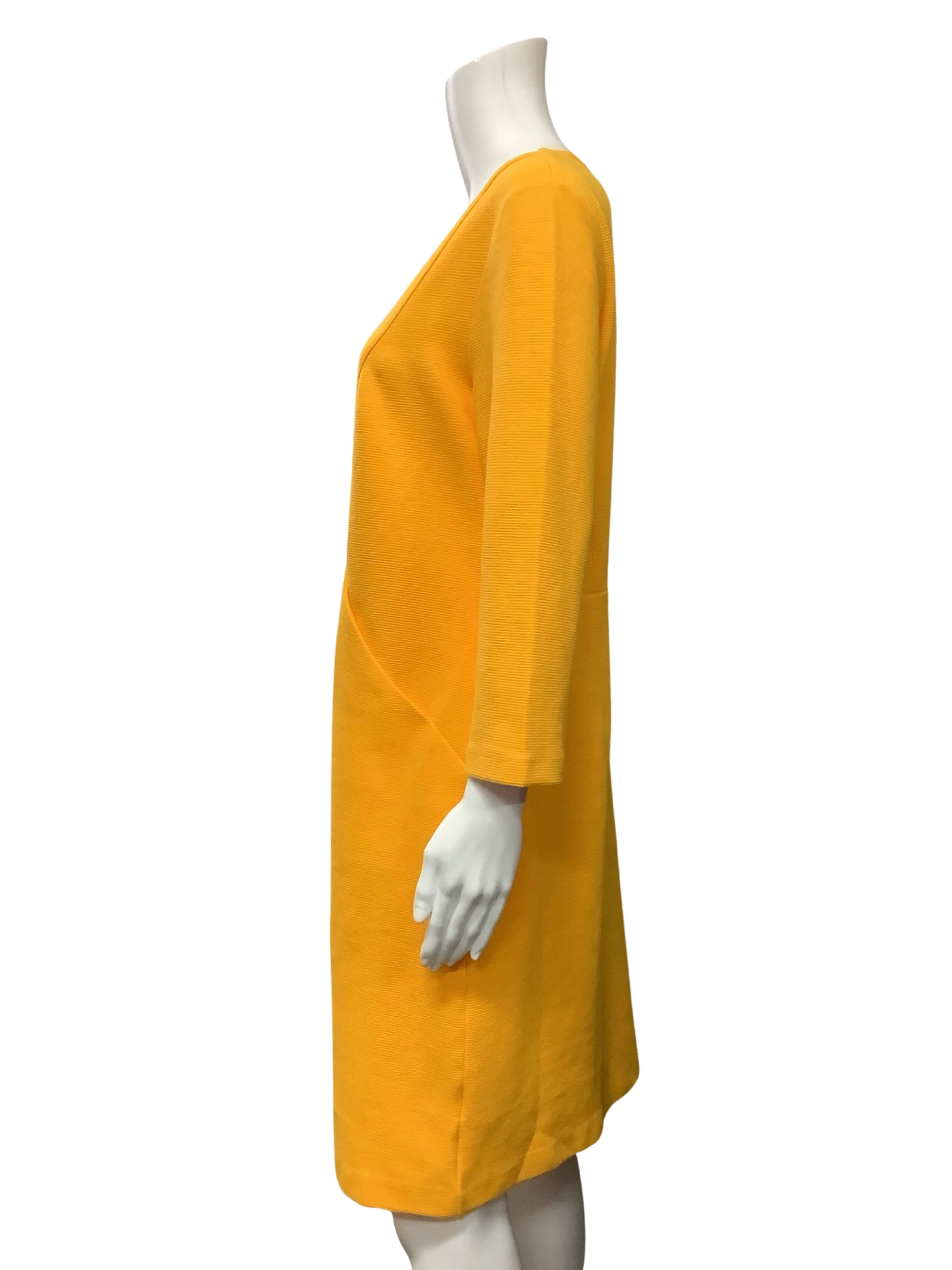 Boden Dress Yellow Bronte Ottoman Long Sleeve Size: 10R