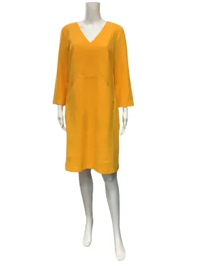 Boden Dress Yellow Bronte Ottoman Long Sleeve Size: 10R