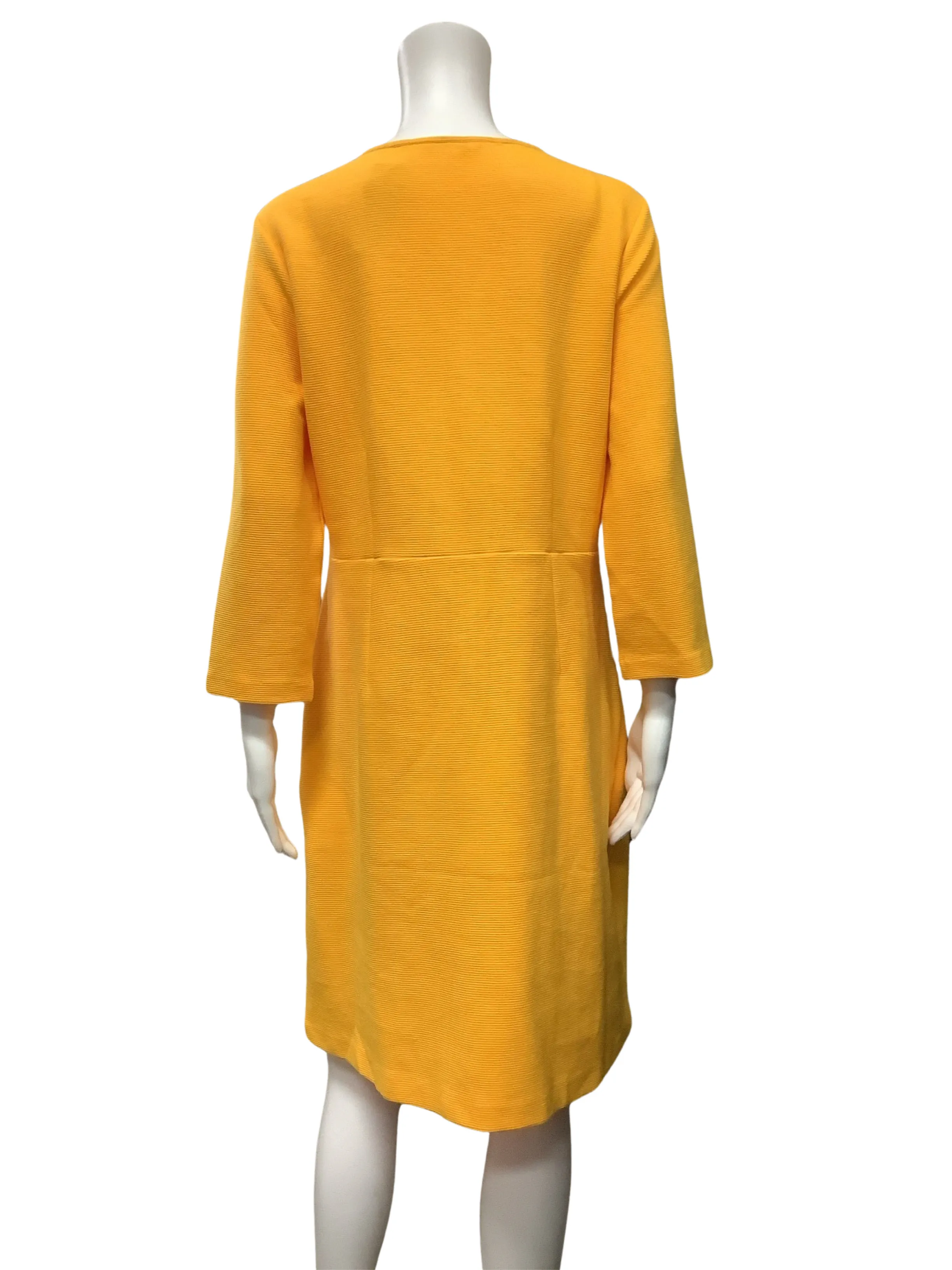 Boden Dress Yellow Bronte Ottoman Long Sleeve Size: 10R