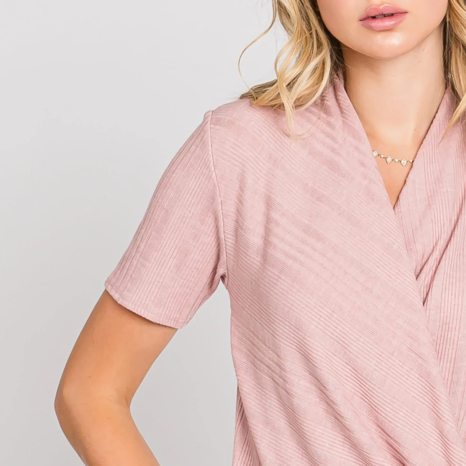 Dreamy Ribbed Wrap Blouse