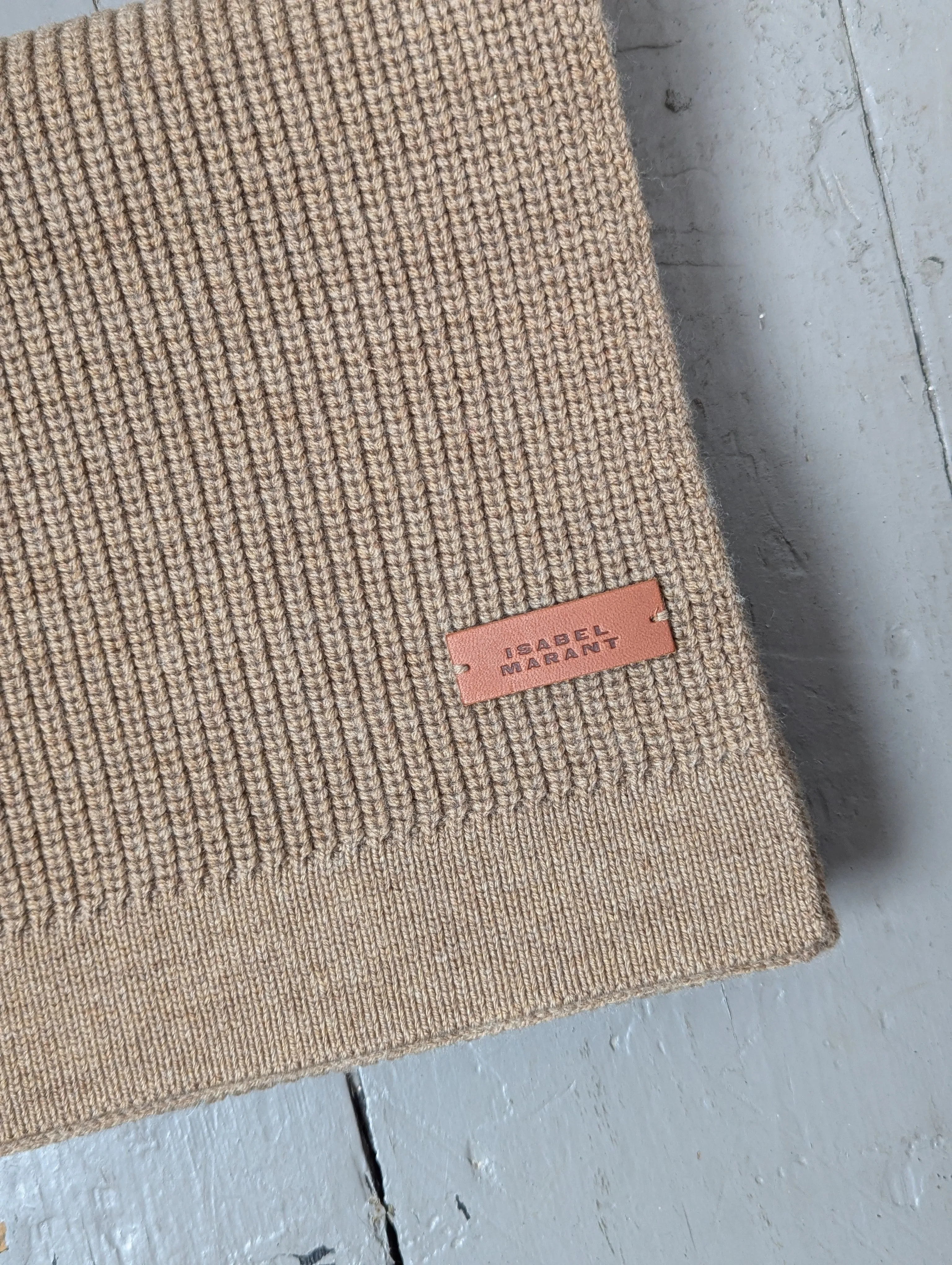 Enolia Taupe Merino Wool Scarf