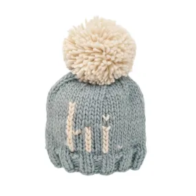 Hi. Surf Blue Hand Knit Beanie Hat