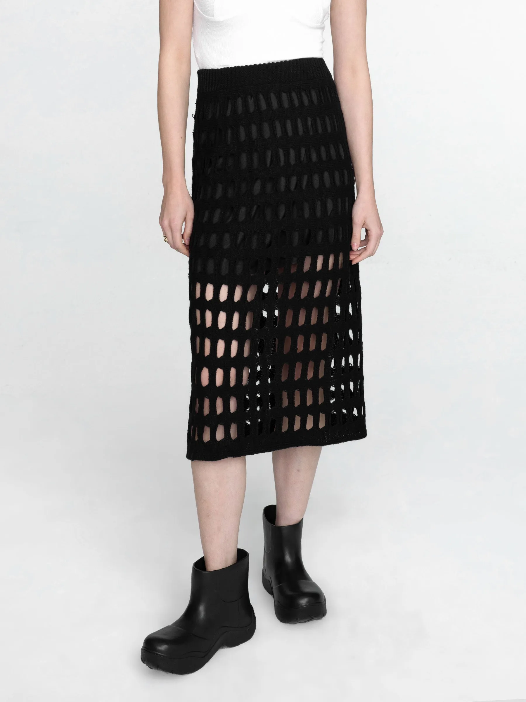 Large Mesh Midi Skirt