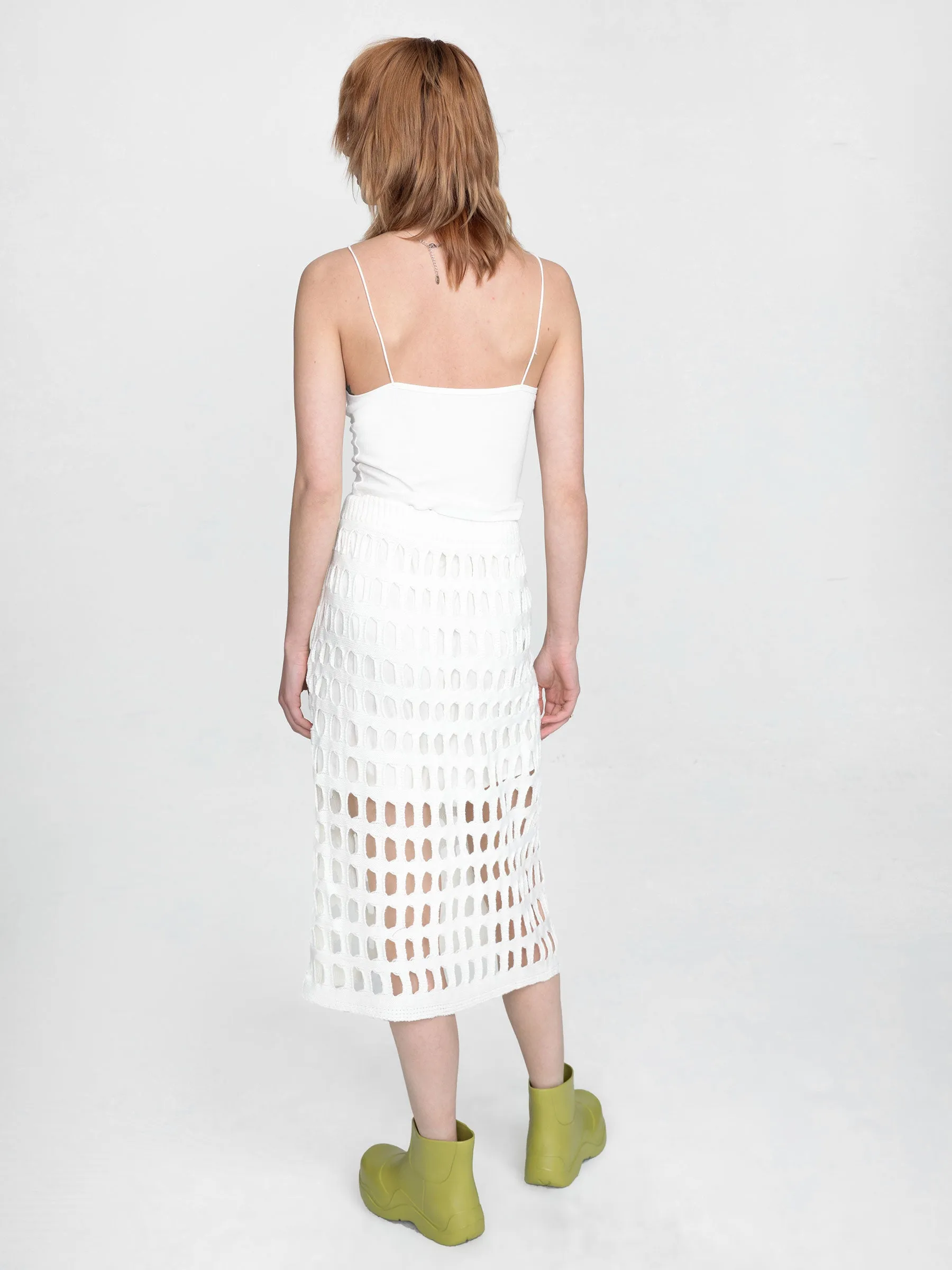Large Mesh Midi Skirt