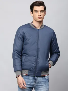 Mens Long-Sleeve Jacket - Lightweight Casual Winterwear  (Navy) Dlmjks016