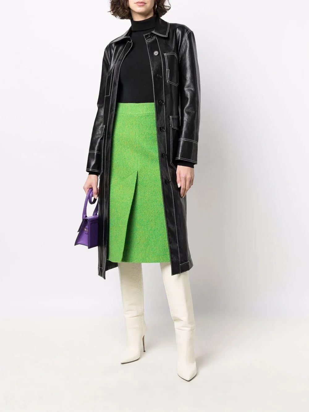 Midi skirt in recycled wool