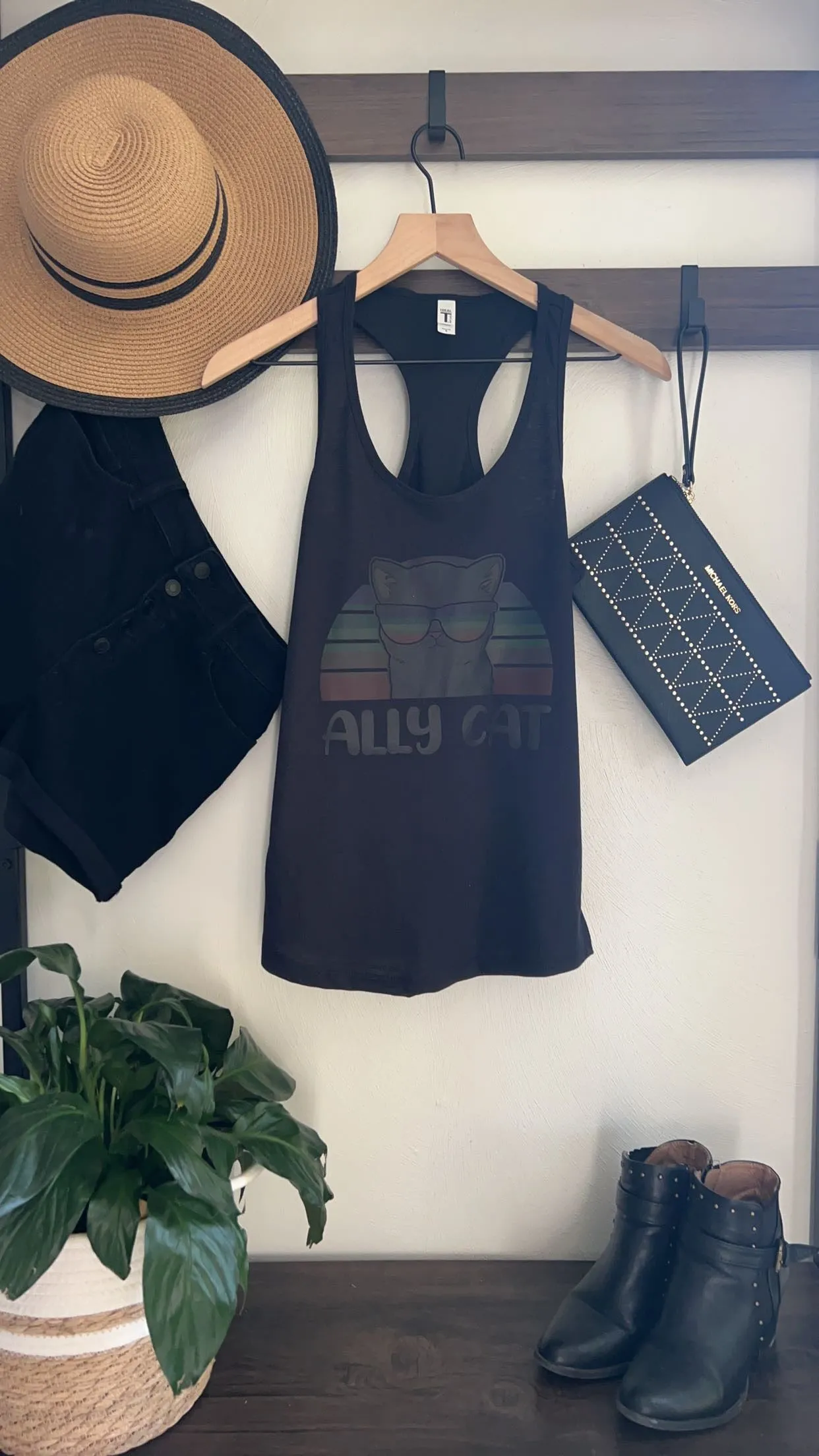 Rainbow Ally Cat LGBT Pride Women's Tank Top