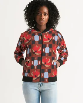 Red Flowers Women's Bomber Jacket