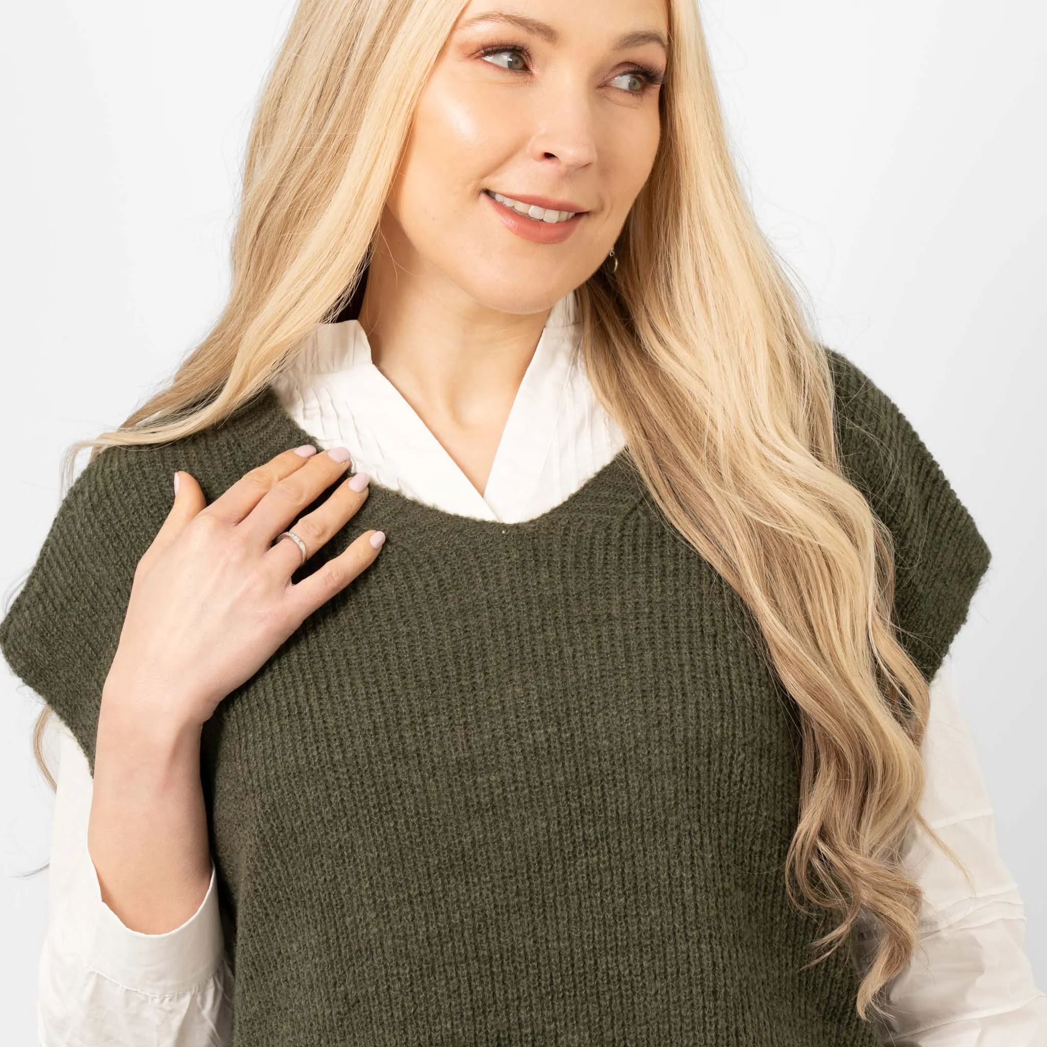 Reese Wool Blend Tank Top- Khaki