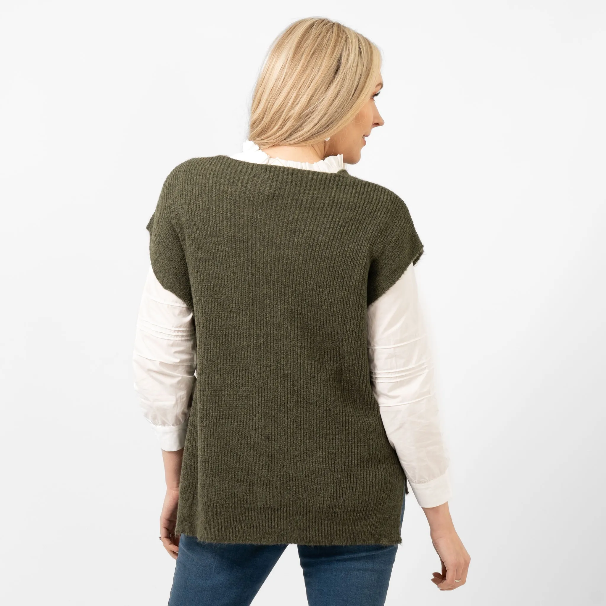 Reese Wool Blend Tank Top- Khaki