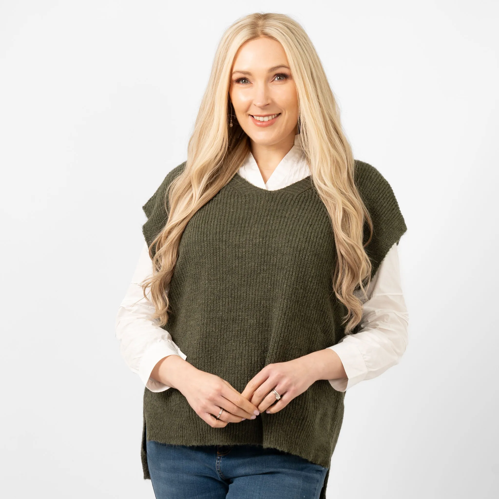 Reese Wool Blend Tank Top- Khaki