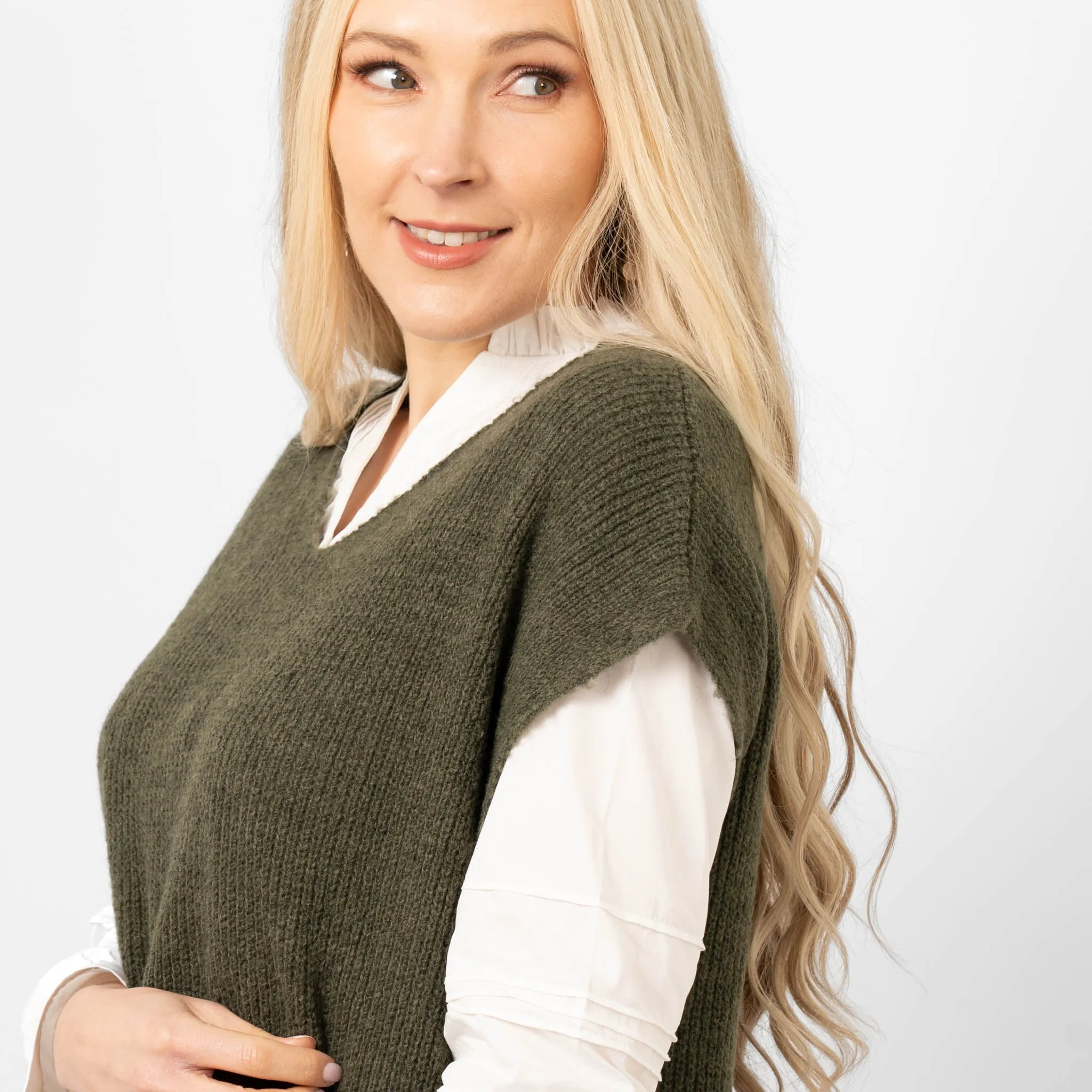 Reese Wool Blend Tank Top- Khaki