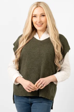 Reese Wool Blend Tank Top- Khaki