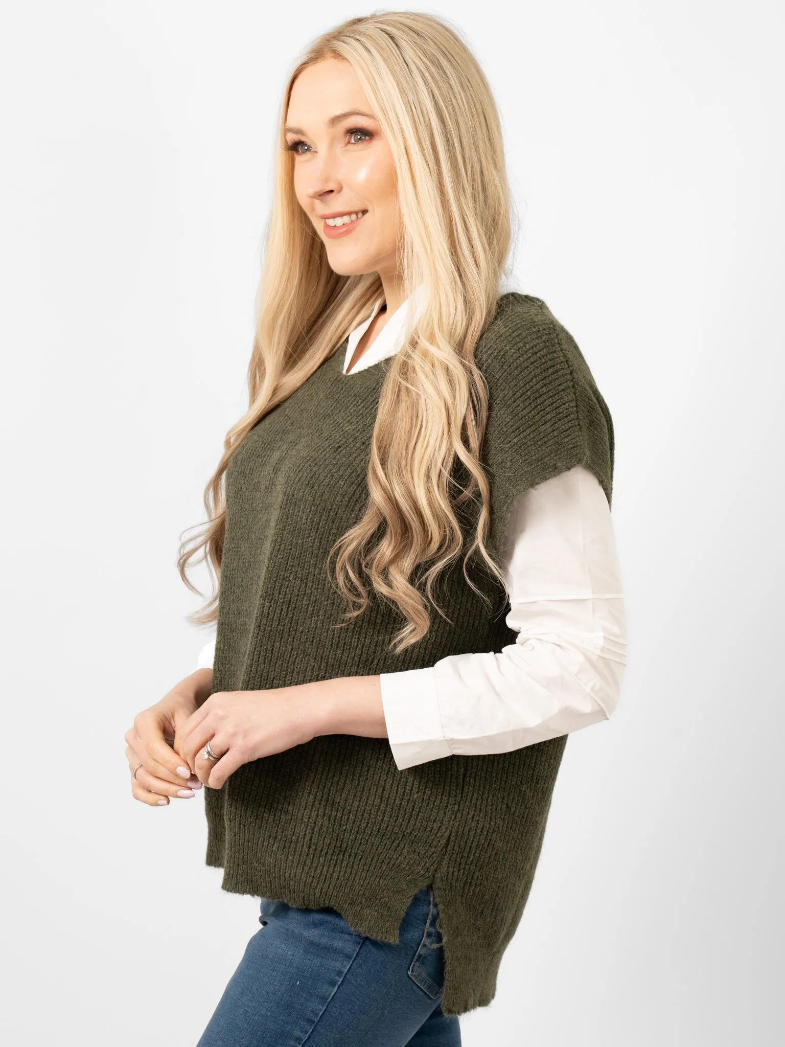 Reese Wool Blend Tank Top- Khaki