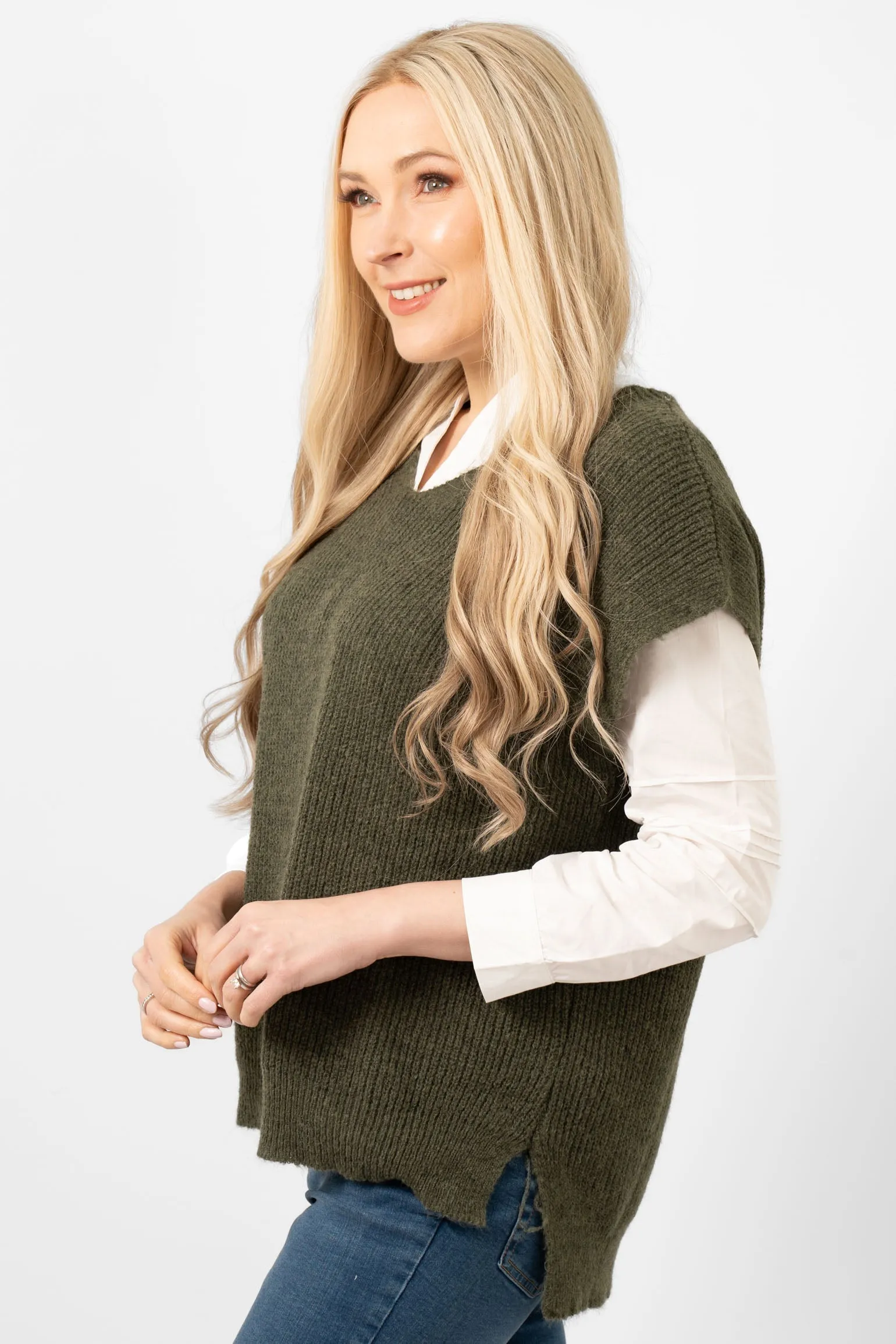 Reese Wool Blend Tank Top- Khaki