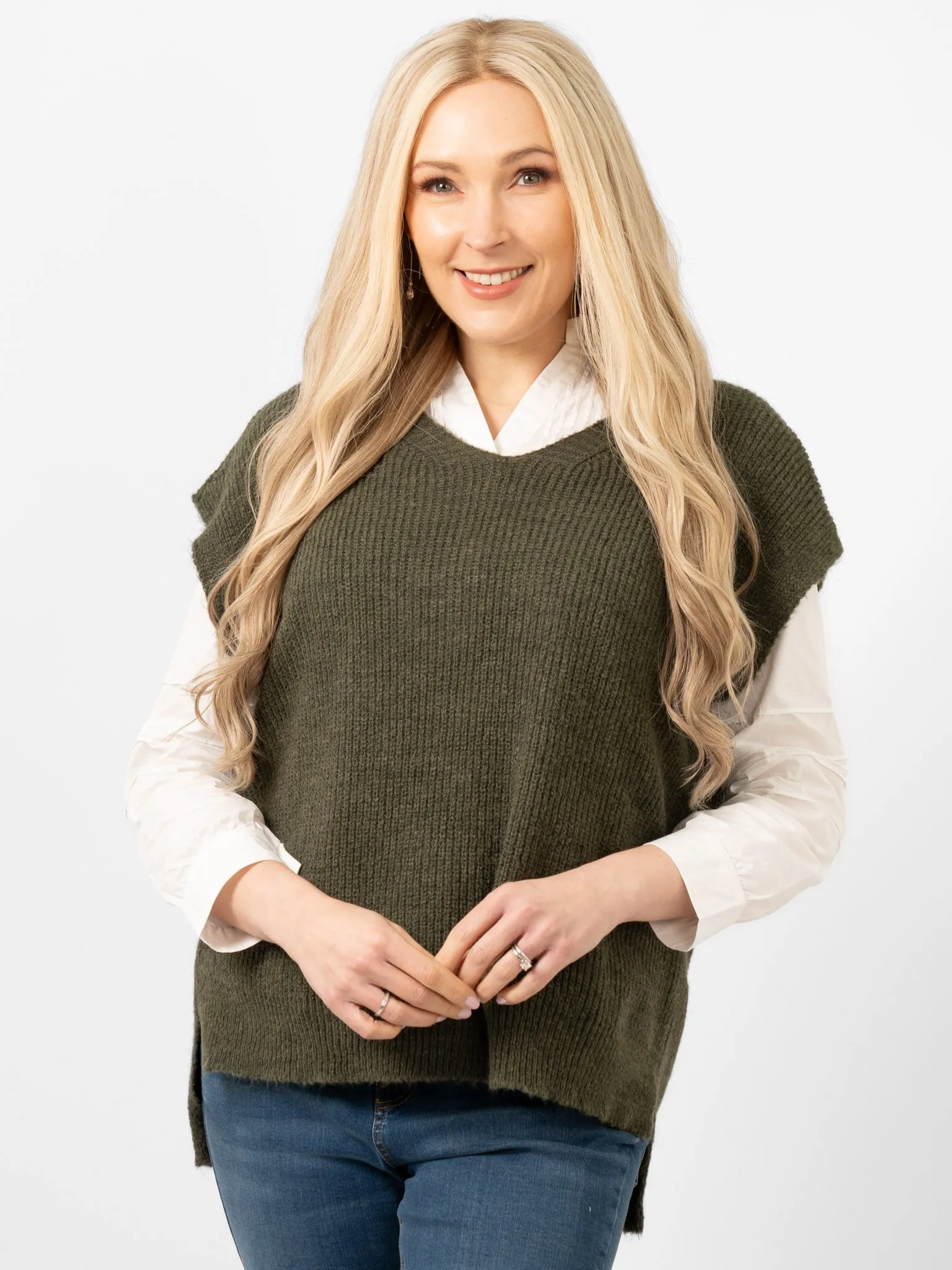 Reese Wool Blend Tank Top- Khaki