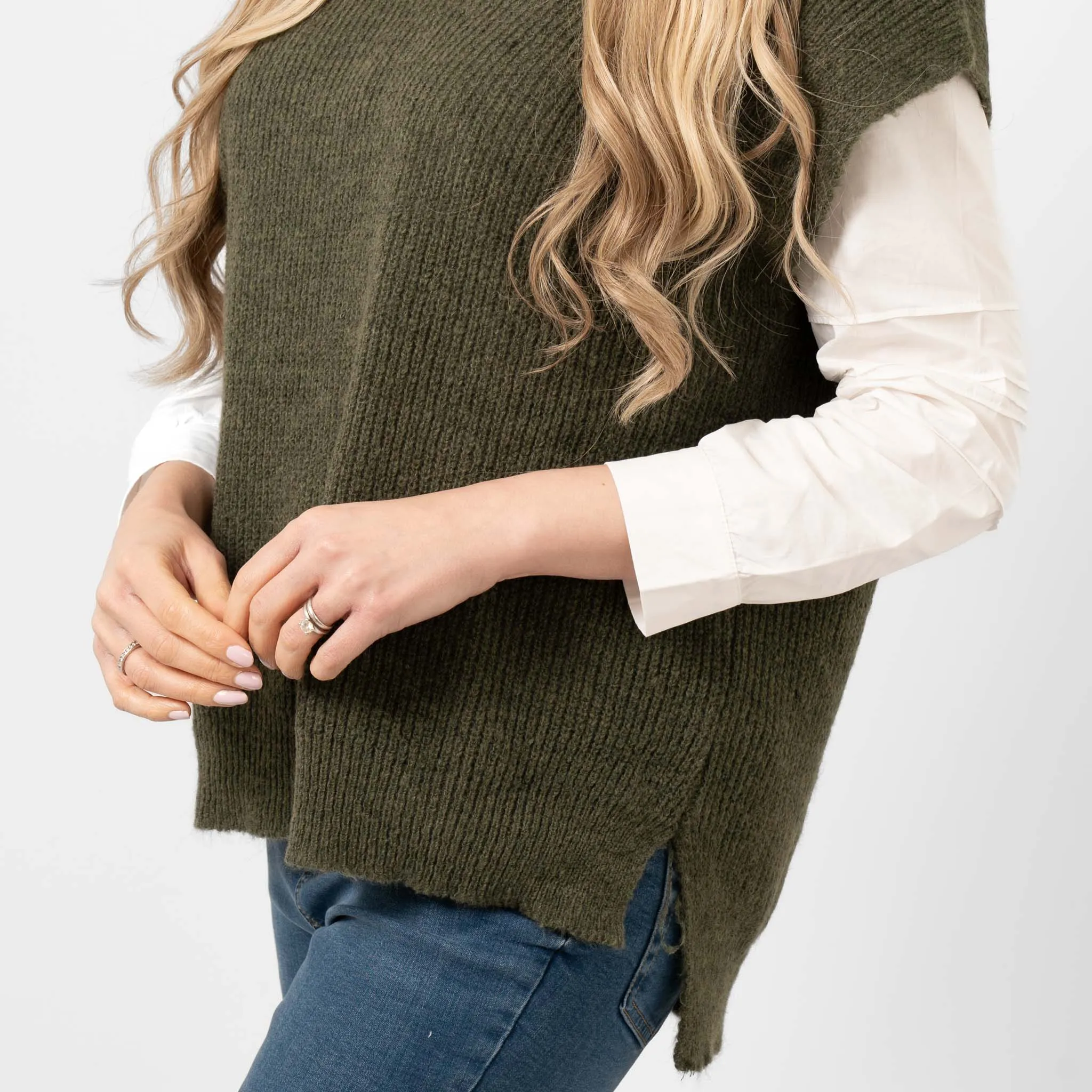 Reese Wool Blend Tank Top- Khaki