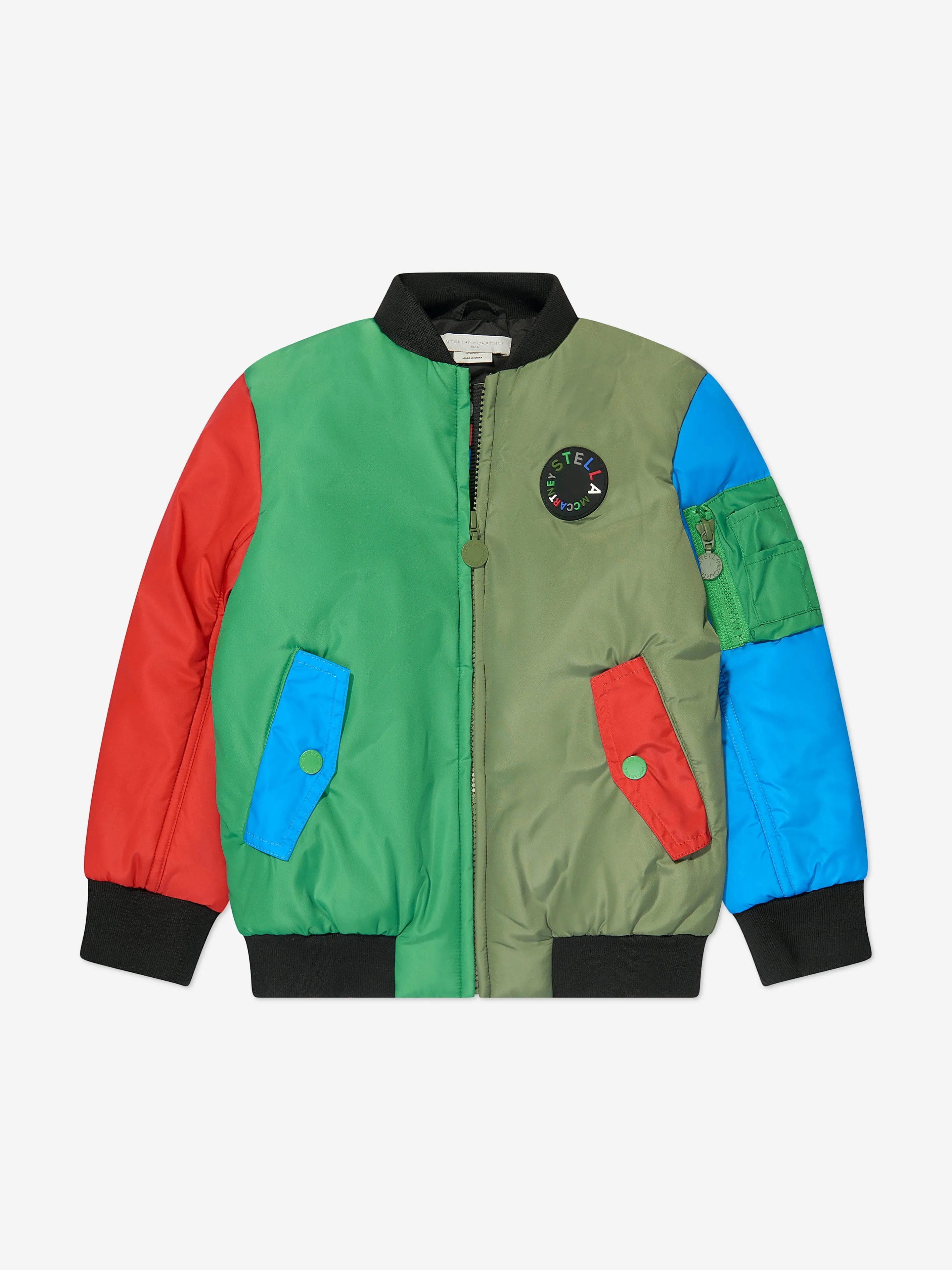 Stella McCartney Boys Colourblock Bomber Jacket in Multicolour