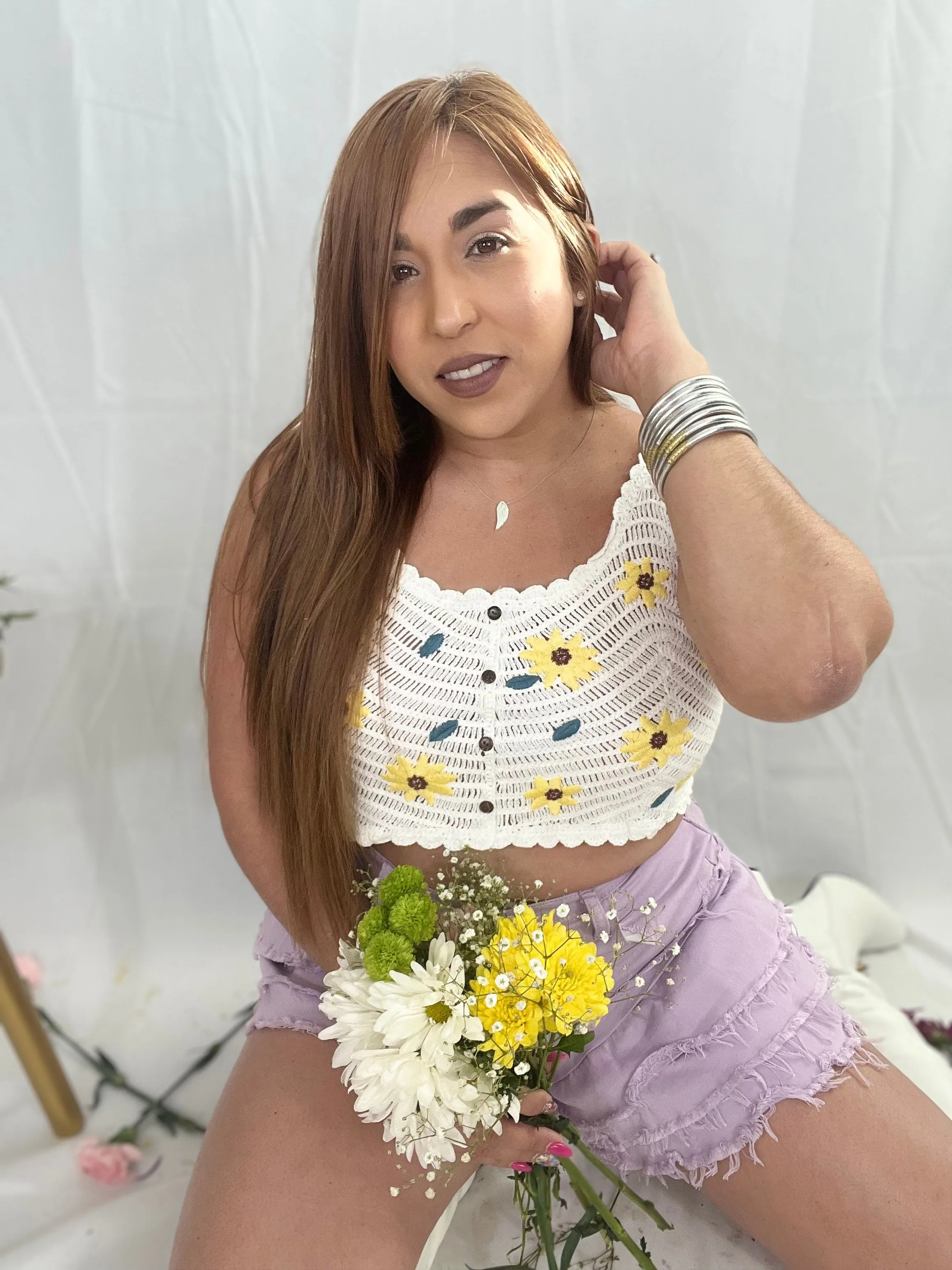 Sunflower Crochet Top