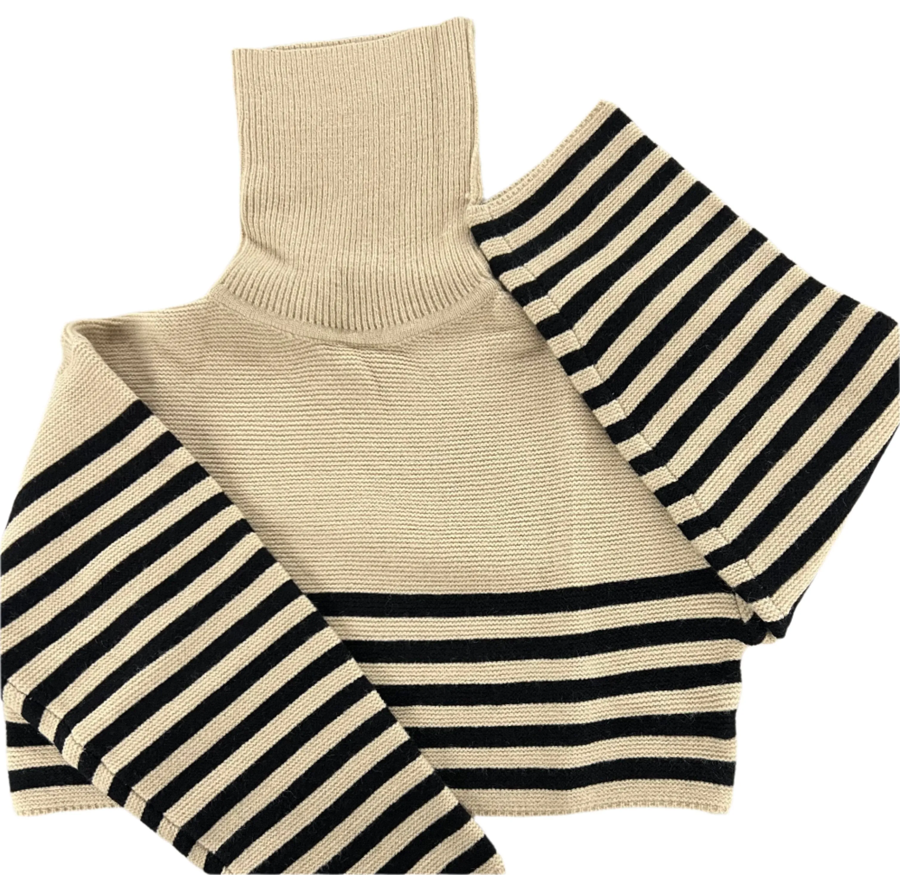 Taupe/Black Turtleneck