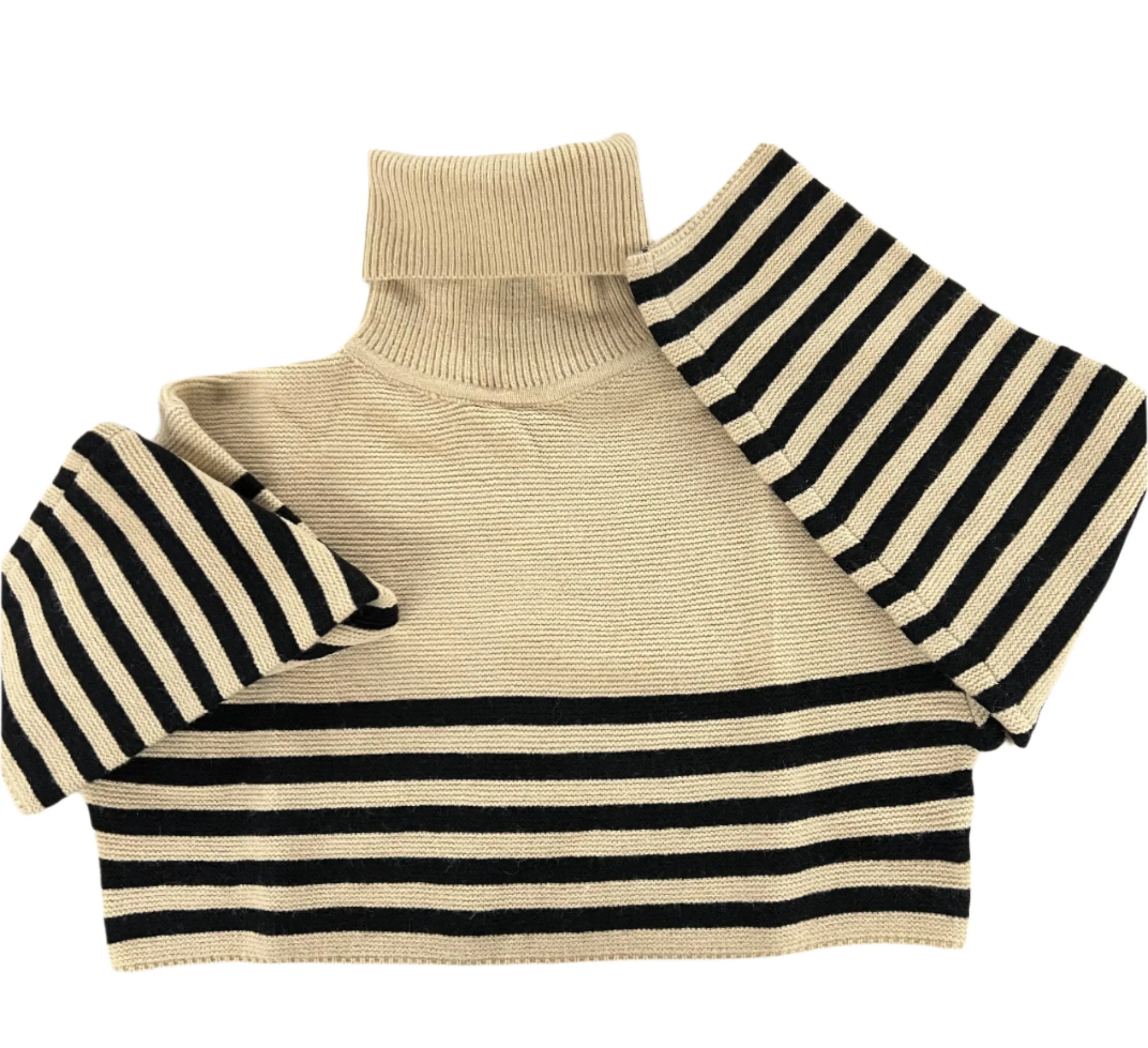Taupe/Black Turtleneck