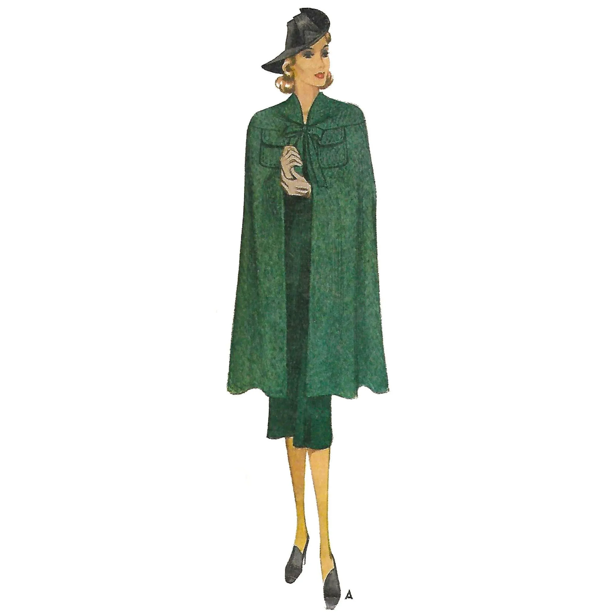 Vintage 1930s Pattern – Cape Coat, Three Styles - Bust 34” (86.4cm)