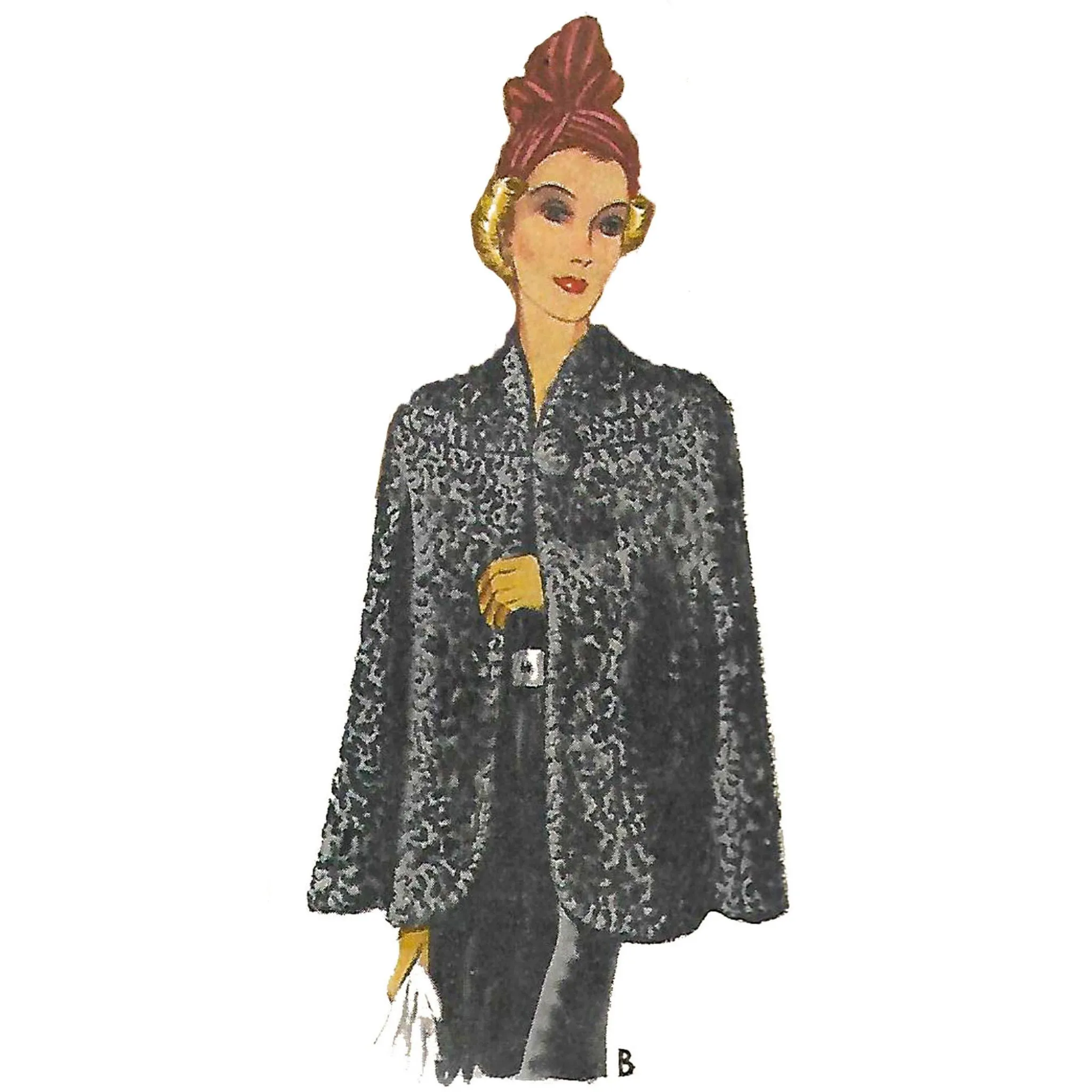 Vintage 1930s Pattern – Cape Coat, Three Styles - Bust 34” (86.4cm)